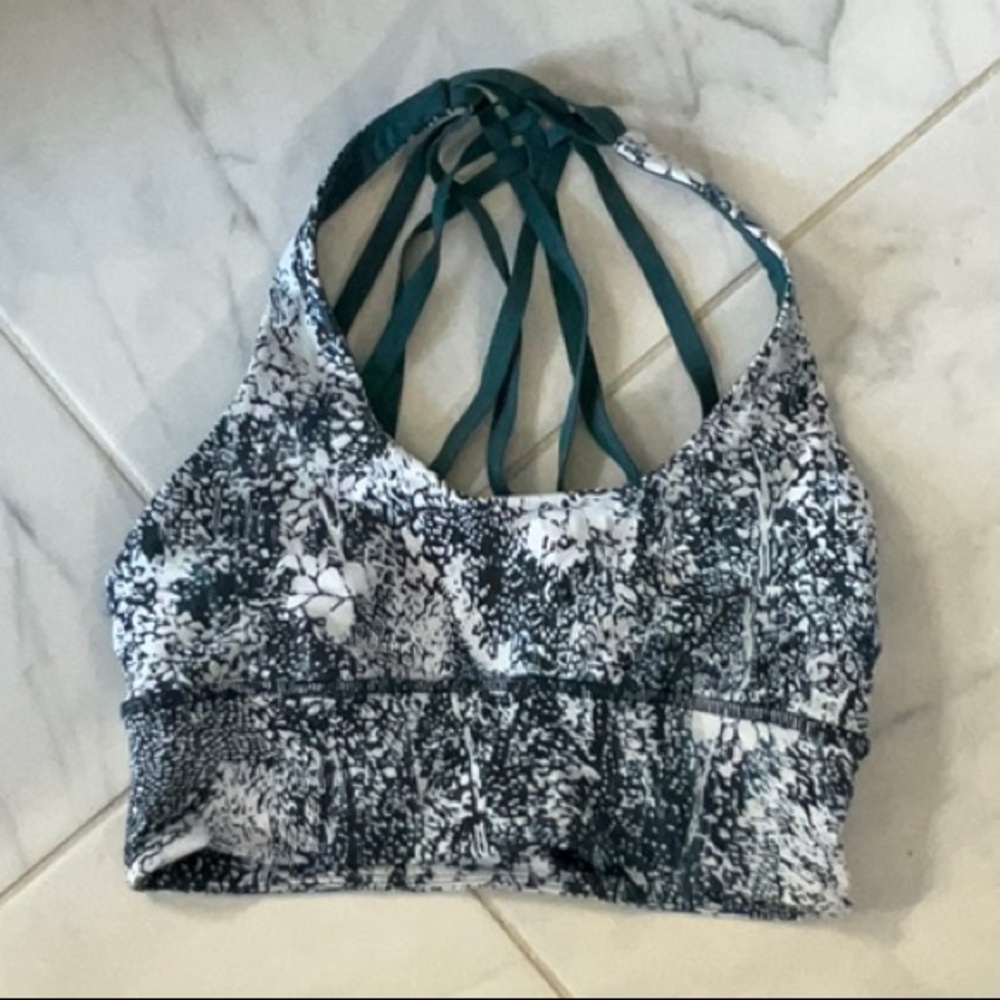 Lululemon Strappy Sports Bra - Blue and White